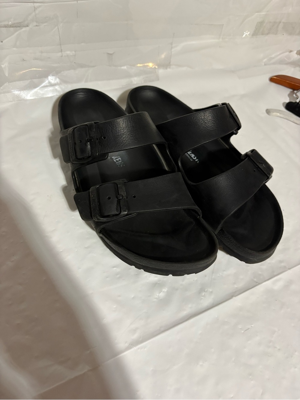 Birkenstock Women’s Black Double-Strap Buckle EVA Sandals